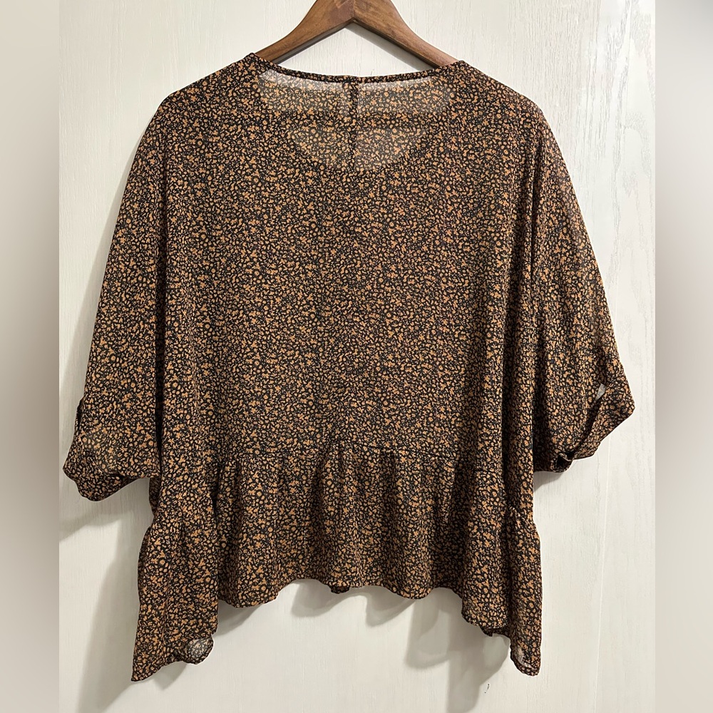 Sheer Floral Print Women's Top